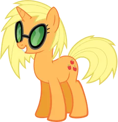 Size: 3857x4000 | Tagged: safe, artist:namelesshero2222, derpibooru import, applejack, vinyl scratch, pony, unicorn, female, high res, mare, palette swap, recolor, simple background, solo, transparent background, vector