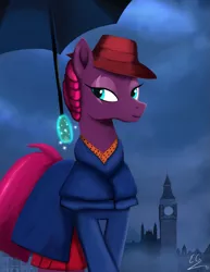 Size: 1275x1650 | Tagged: artist:egstudios93, derpibooru import, disney, emily blunt, fizzlepop berrytwist, levitation, magic, mary poppins, mary poppins returns, my little pony: the movie, safe, solo, telekinesis, tempest shadow, umbrella, voice actor joke