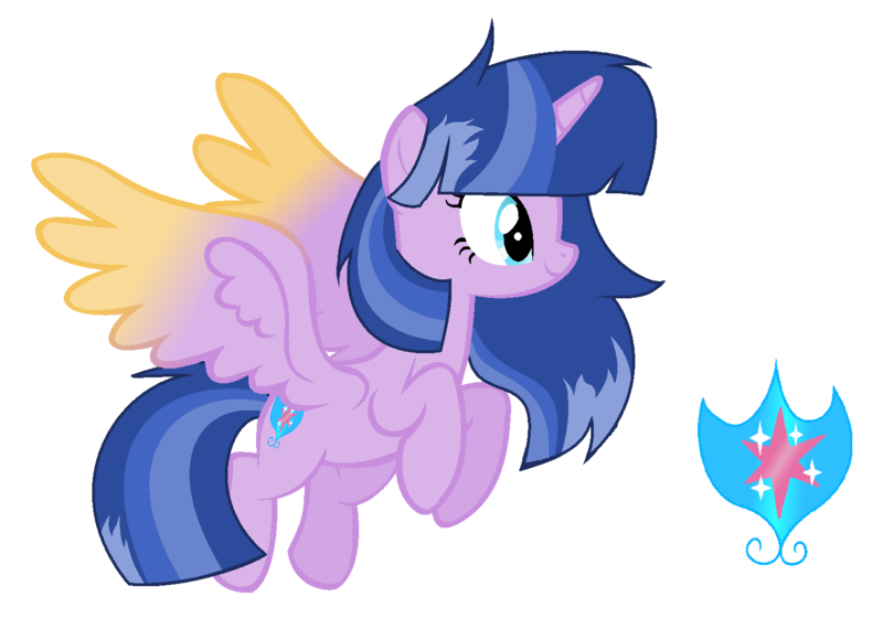 Size: 1496x1048 | Tagged: safe, artist:thesmall-artist, derpibooru import, oc, oc:magic shield, unofficial characters only, alicorn, pony, female, mare, offspring, parent:flash sentry, parent:twilight sparkle, parents:flashlight, solo