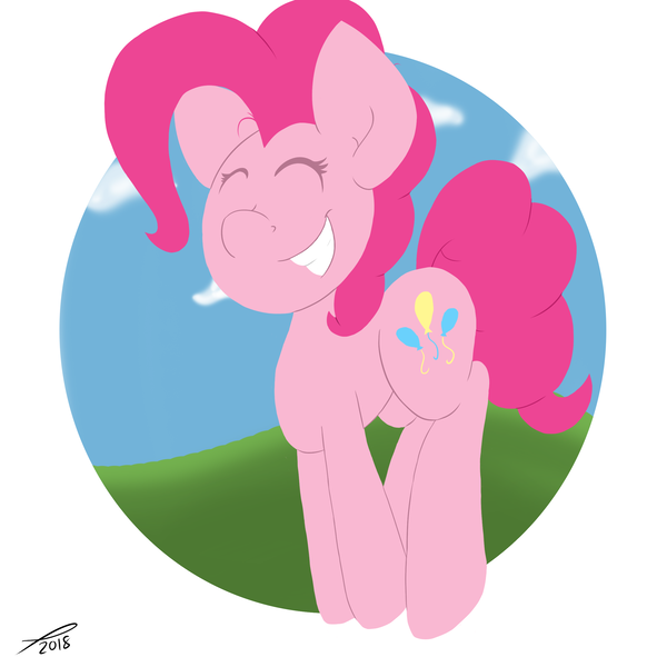 Size: 2560x2560 | Tagged: safe, artist:platenjack, derpibooru import, pinkie pie, earth pony, pony, cute, female, ponk, smiling, solo