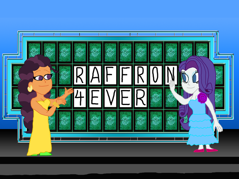 Size: 4032x3024 | Tagged: safe, artist:ktd1993, derpibooru import, rarity, saffron masala, equestria girls, equestria girls-ified, female, lesbian, raffron, shipping, wheel of fortune