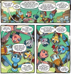 Size: 1183x1245 | Tagged: safe, artist:tonyfleecs, derpibooru import, idw, flash magnus, meadowbrook, rockhoof, somnambula, stygian, earth pony, pegasus, pony, legends of magic, spoiler:comic, spoiler:comiclom10, beard, egyptian, egyptian pony, facial hair, female, glowpaz, helmet, huddle, male, mare, mummy, stallion