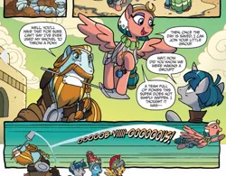 Size: 1207x940 | Tagged: safe, artist:tonyfleecs, derpibooru import, idw, flash magnus, meadowbrook, rockhoof, somnambula, stygian, earth pony, pegasus, pony, unicorn, legends of magic, spoiler:comic, spoiler:comiclom10, beard, egyptian pony, facial hair, fastball special, female, genre savvy, glowpaz, male, mare, shovel, speedball special, stallion