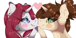 Size: 1002x500 | Tagged: safe, artist:mauuwde, derpibooru import, oc, oc:shay, oc:teddy heart, unofficial characters only, pony, unicorn, boop, female, mare, mutual booping, noseboop, pixel art, simple background, transparent background