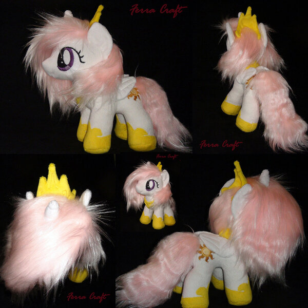 Size: 1024x1024 | Tagged: safe, artist:ferracraft, derpibooru import, princess celestia, alicorn, pony, female, filly, filly celestia, irl, jewelry, photo, pink-mane celestia, plushie, regalia, solo, younger