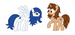 Size: 12000x5610 | Tagged: safe, artist:3luk, derpibooru import, oc, oc:elica, oc:rin, unofficial characters only, pegasus, pony, unicorn, absurd resolution, female, mare, simple background, transparent background, vector