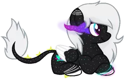 Size: 543x343 | Tagged: safe, artist:venomns, derpibooru import, oc, oc:lunette, unofficial characters only, pegasus, pony, dark magic, female, magic, mare, prone, simple background, solo, transparent background