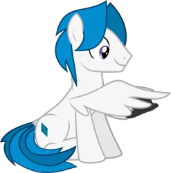 Size: 6289x6378 | Tagged: safe, artist:frownfactory, derpibooru import, oc, oc:stratagem, unofficial characters only, pegasus, pony, .svg available, absurd resolution, controller, male, simple background, sitting, smiling, solo, stallion, svg, tail wrap, transparent background, vector, wing hands, wings