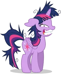 Size: 3500x4260 | Tagged: safe, artist:tomfraggle, derpibooru import, twilight sparkle, twilight sparkle (alicorn), alicorn, pony, lesson zero, crazy face, faic, female, horn, insanity, mare, simple background, solo, transparent background, twilight snapple, vector, wings