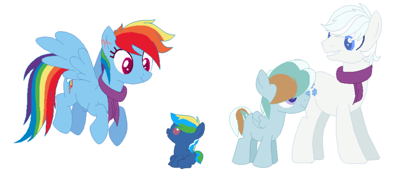 Size: 1023x445 | Tagged: safe, artist:iminitelakes, artist:selenaede, derpibooru import, double diamond, rainbow dash, oc, oc:bunny slope, oc:jack frost, earth pony, pegasus, pony, baby, baby pony, base used, clothes, colored pupils, colt, doubledash, female, filly, handsome, male, offspring, parent:double diamond, parent:rainbow dash, parents:doubledash, scar, scarf, shipping, simple background, straight, transparent background