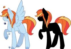 Size: 1056x731 | Tagged: safe, artist:lilygarent, derpibooru import, oc, oc:flaming heart, unofficial characters only, pegasus, pony, male, offspring, parent:prince blueblood, parent:rainbow dash, parents:bluedash, reference sheet, solo, stallion