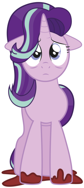 Size: 855x1910 | Tagged: semi-grimdark, artist:mottledsprinkles, derpibooru import, starlight glimmer, pony, unicorn, blood, floppy ears, simple background, solo, transparent background