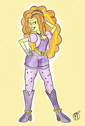 Size: 1664x2447 | Tagged: safe, artist:mbthomas, derpibooru import, adagio dazzle, equestria girls, rainbow rocks, boots, butterface, hand on hip, high heel boots, image, looking at you, png, shoes, solo, ugly face