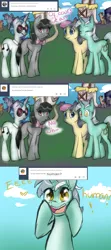 Size: 1024x2304 | Tagged: safe, artist:rflzqt, derpibooru import, bon bon, derpy hooves, doctor whooves, lyra heartstrings, octavia melody, sweetie drops, time turner, vinyl scratch, earth pony, pony, unicorn, adventure time, ask, bowtie, comic, dialogue, dilated pupils, doctorderpy, eyes closed, female, glasses, humie, lesbian, looking at you, lyrabon, male, mare, necktie, open mouth, scratchtavia, shipping, smiling, straight, that pony sure does love humans, tumblr, vinyl and octavia in romance