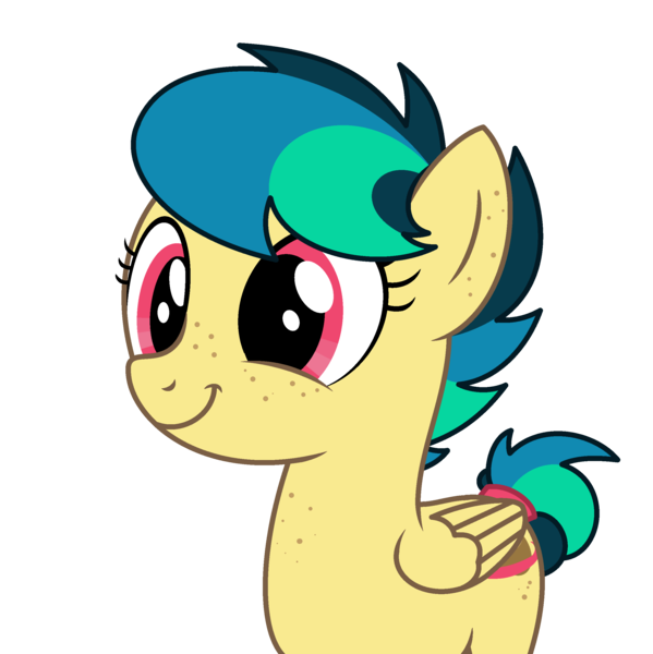 Size: 2500x2505 | Tagged: safe, artist:peternators, derpibooru import, oc, oc:apogee, unofficial characters only, pegasus, pony, cute, female, freckles, multicolored hair, ocbetes, show accurate, simple background, smiling, solo, teenager, transparent background