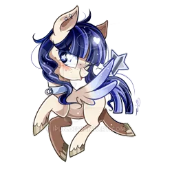 Size: 600x600 | Tagged: safe, artist:ipun, derpibooru import, oc, oc:eun byeol, unofficial characters only, pegasus, pony, chibi, female, heart eyes, mare, one eye closed, simple background, solo, starry eyes, transparent background, watermark, wingding eyes, wink