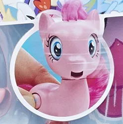 Size: 1132x1142 | Tagged: safe, derpibooru import, official, pinkie pie, earth pony, pony, box art, brushable, female, irl, looking into your soul, mare, merchandise, nightmare fuel, open mouth, out of context, photo, pinkie pie is gonna kill us all, pinkie pie is watching you, pure unfiltered evil, she knows, shocked, silly looks, toy, we toys can see everything, where is your god now?, wide eyes