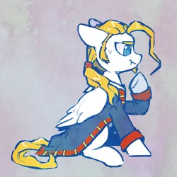 Size: 872x872 | Tagged: safe, artist:dawnfire, derpibooru import, ponified, pegasus, pony, clothes, facial hair, goatee, guybrush threepwood, male, solo, stallion, thinking