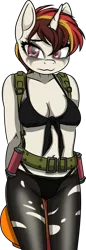 Size: 327x949 | Tagged: suggestive, artist:up1ter, derpibooru import, oc, oc:maple rose, unofficial characters only, anthro, unicorn, breasts, cleavage, clothes, cosplay, costume, female, mare, metal gear solid 5, quiet (metal gear), simple background, solo, solo female, transparent background, ych result