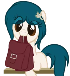 Size: 800x871 | Tagged: safe, artist:crystalponyart7669, derpibooru import, oc, oc:coraline, unofficial characters only, earth pony, pony, base used, cute, female, mare, mouth hold, ocbetes, simple background, solo, to saddlebags and back again, transparent background