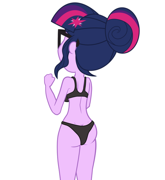 Size: 1182x1291 | Tagged: suggestive, artist:solywack, derpibooru import, edit, vector edit, sci-twi, twilight sparkle, equestria girls, friendship games, black underwear, bra, breast edit, breasts, clothes, female, panties, simple background, solo, solo female, twibutt, underwear, underwear edit, vector, white background