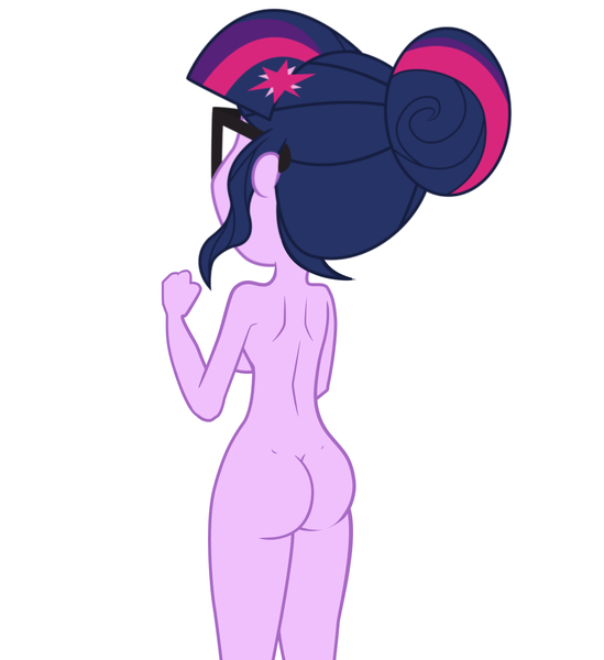 Size: 1182x1291 | Tagged: questionable, artist:solywack, derpibooru import, edit, vector edit, sci-twi, twilight sparkle, equestria girls, friendship games, breast edit, breasts, female, nude edit, nudity, sideboob, simple background, solo, solo female, twibutt, vector, white background