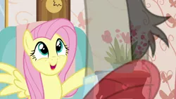 Size: 1280x720 | Tagged: safe, derpibooru import, screencap, discord, fluttershy, pony, discordant harmony, fading, transparent