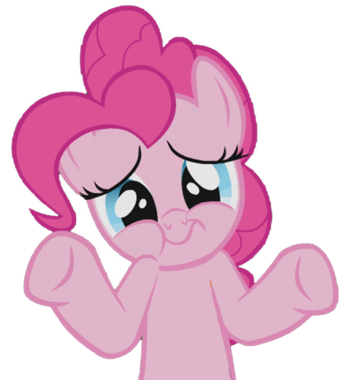 Size: 500x549 | Tagged: safe, derpibooru import, pinkie pie, official, shrug, simple background, solo, transparent background