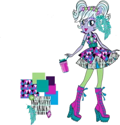 Size: 700x725 | Tagged: safe, artist:cimmi cumes, derpibooru import, sugarcoat, equestria girls, legend of everfree, concept art, geometric, high heels, image, png, shoes, simple background, transparent background, what could have been