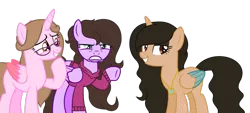 Size: 1024x462 | Tagged: safe, artist:cindydreamlight, derpibooru import, oc, oc:cindy, oc:lele glimmer, unofficial characters only, alicorn, pegasus, pony, clothes, female, mare, simple background, sweater, transparent background