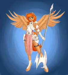 Size: 3000x3300 | Tagged: anthro, armor, artist:alicekvartersson, derpibooru import, female, oc, oc:camber, pegasus, safe, solo, unofficial characters only