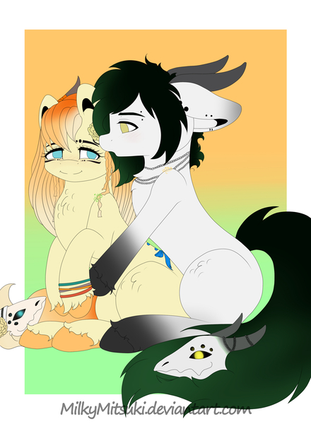 Size: 2200x3000 | Tagged: artist:milkymitsuki, derpibooru import, female, male, oc, oc x oc, safe, shipping, straight, unofficial characters only