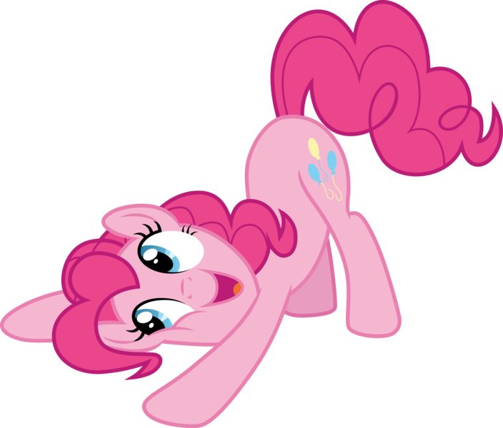 Size: 3522x3000 | Tagged: safe, artist:cloudyglow, derpibooru import, pinkie pie, earth pony, pony, castle sweet castle, .ai available, face down ass up, female, mare, open mouth, simple background, solo, transparent background, vector