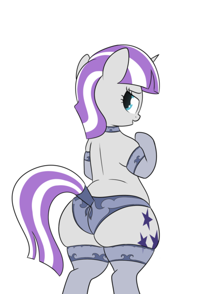 Size: 1080x1500 | Tagged: suggestive, artist:andelai, derpibooru import, twilight velvet, semi-anthro, unicorn, bipedal, choker, chubby, clothes, cutie mark, fat, female, large butt, lingerie, looking back, milf, mother, panties, plot, plump, rear view, simple background, socks, solo, solo female, stockings, stupid sexy twilight velvet, teal eyes, the ass was fat, thigh highs, tight clothing, transparent background, twibutt velvet, twilard velvet, underwear, wide hips