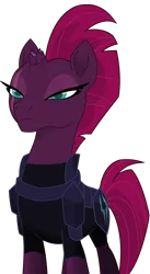 Size: 3960x7214 | Tagged: safe, artist:ejlightning007arts, derpibooru import, tempest shadow, pony, unicorn, my little pony: the movie, armor, broken horn, eye scar, female, lidded eyes, mare, scar, simple background, solo, transparent background, vector