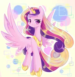 Size: 1162x1200 | Tagged: alicorn, artist:clefficia, artist:whiskyice, bubble, crown, derpibooru import, female, horn, jewel, jewelry, looking at you, mare, princess cadance, regalia, safe, solo, tiara, wings