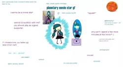 Size: 1516x828 | Tagged: safe, artist:horsesplease, derpibooru import, juniper montage, equestria girls, mirror magic, movie magic, spoiler:eqg specials, 1000 hours in ms paint, catasterism, celestial, glow, ideal gf, imminent ascension, imminent transformation, juniper monstar, jupiter, jupiter montage, meme, mirror, planet, poster, pun, squee