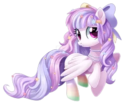 Size: 1600x1340 | Tagged: safe, artist:centchi, derpibooru import, oc, oc:fairy kei, unofficial characters only, pegasus, pony, beautiful, bow, female, hair bow, mare, simple background, solo, transparent background, watermark