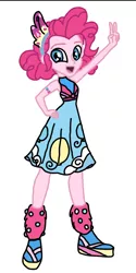 Size: 500x1000 | Tagged: safe, artist:smurfettyblue, derpibooru import, pinkie pie, equestria girls, equestria girls series, spring breakdown, spoiler:eqg series (season 2), clothes, dress, peace sign, solo, trace