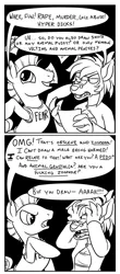 Size: 769x1743 | Tagged: safe, artist:crownflame, derpibooru import, oc, unofficial characters only, earth pony, pony, black and white, comic, female, furry, grayscale, hypocrisy, male, monochrome, parody, satire, strawman