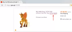 Size: 1462x662 | Tagged: safe, derpibooru import, applejack, alicorn, pony, alicornified, aliexpress, applecorn, bootleg, chinese knock-off, horse apples, merchandise, princess applejack, race swap, toy