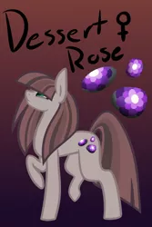 Size: 600x900 | Tagged: safe, artist:eppyminecart, derpibooru import, oc, oc:dessert rose, unofficial characters only, earth pony, pony, icey-verse, female, gradient background, magical lesbian spawn, mare, next generation, offspring, parent:cheerilee, parent:marble pie, parents:marbilee, solo