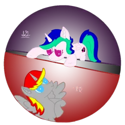 Size: 768x768 | Tagged: safe, artist:rubydeluxe, derpibooru import, oc, oc:holly dance, oc:rd, unofficial characters only, alicorn, pony, alicorn oc, digital art, horn, icon, looking down, looking up, simple background, transparent background, wings