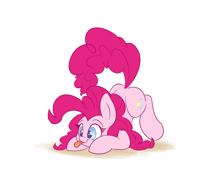 Size: 1100x900 | Tagged: safe, artist:heir-of-rick, derpibooru import, pinkie pie, earth pony, pony, :p, colored pupils, cute, diapinkes, face down ass up, female, mare, ponk, raised tail, silly, simple background, smiling, solo, tail, tongue out, white background