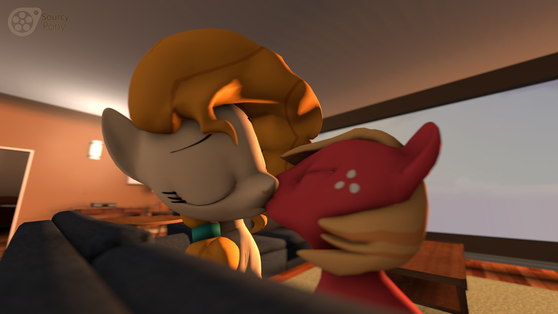 Size: 3840x2160 | Tagged: safe, artist:sourcypony, derpibooru import, big macintosh, pear butter, earth pony, pony, 3d, applecest, colt, female, fetish, incest, infidelity, kissing, male, mare, mother and son, pearmac, shipping, source filmmaker, straight