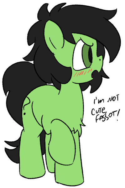 Size: 666x1002 | Tagged: safe, artist:lockhe4rt, color edit, derpibooru import, edit, oc, oc:anonfilly, unofficial characters only, pony, adoranon, angry, blatant lies, blushing, chest fluff, colored, cute, faggot, female, filly, i'm not cute, looking away, open mouth, raised leg, simple background, solo, transparent background, vuldorable, vulgar