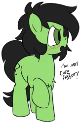 Size: 666x1002 | Tagged: safe, artist:lockhe4rt, color edit, derpibooru import, edit, oc, oc:anonfilly, unofficial characters only, pony, adoranon, angry, blatant lies, blushing, chest fluff, colored, cute, faggot, female, filly, i'm not cute, looking away, open mouth, raised leg, simple background, solo, transparent background, vuldorable, vulgar