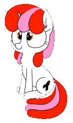 Size: 702x1176 | Tagged: safe, artist:wafflecakes, derpibooru import, oc, oc:righty tighty, unofficial characters only, pony, animated, gif, mlem, silly, simple background, sitting, solo, sparkly eyes, tongue out, transparent background