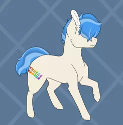 Size: 900x918 | Tagged: safe, artist:shortcake1284, derpibooru import, oc, oc:sinatra, unofficial characters only, earth pony, pony, colt, hair over eyes, magical lesbian spawn, male, offspring, parent:coloratura, parent:sapphire shores, parents:sapphiratura, solo