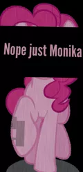 Size: 535x1119 | Tagged: safe, artist:theanimefanz, derpibooru import, pinkie pie, pony, spoiler:doki doki literature club, black bars, doki doki literature club, dokomi, image, jpeg, just monika, monika, nope just monika, reference, spoilers for another series